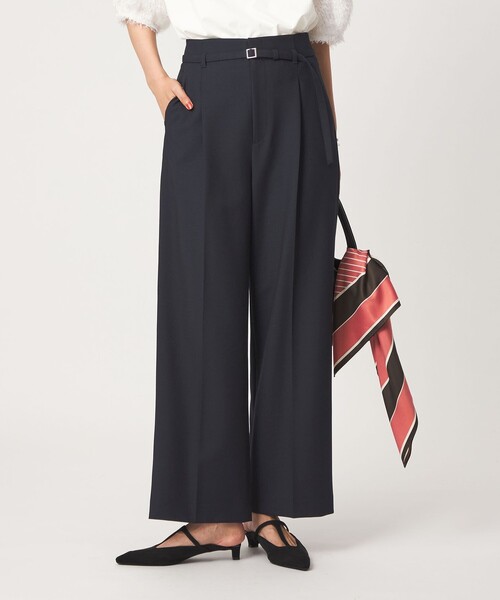 green label relaxing（グリーンレーベルリラクシング）の「［size SHORT/TALLあり］ライト ダブルクロス ワイド パンツ（スラックス・レディース・ベージュ/ブラック/グレー/ネイビー・44/SHORT/46/TALL/34/36/38/40/42）」の18枚目の写真