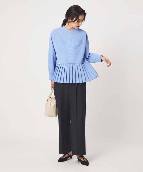 green label relaxing（グリーンレーベルリラクシング）の「［size SHORT/TALLあり］ライト ダブルクロス ワイド パンツ（スラックス・レディース・ベージュ/ブラック/グレー/ネイビー・44/SHORT/46/TALL/34/36/38/40/42）」の22枚目の写真
