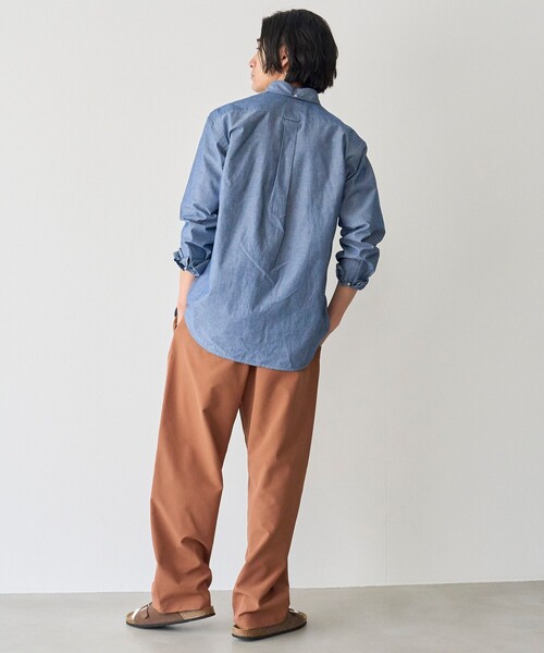 coen(コーエン)の「ワンポイントベア刺繍 ボタンダウンシャンブレーシャツ(シャツ/ブラウス・メンズ・コバルトブルー・S/M/L/XL)」の4枚目の写真