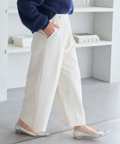 le.coeur blanc(ルクールブラン)の「【低身長/小柄】ウールライクセミワイドクロップドパンツ(その他パンツ・レディース・キャメル/オフホワイト/ブラウン/ブラック/ライトピンク・36/38)」の9枚目の写真