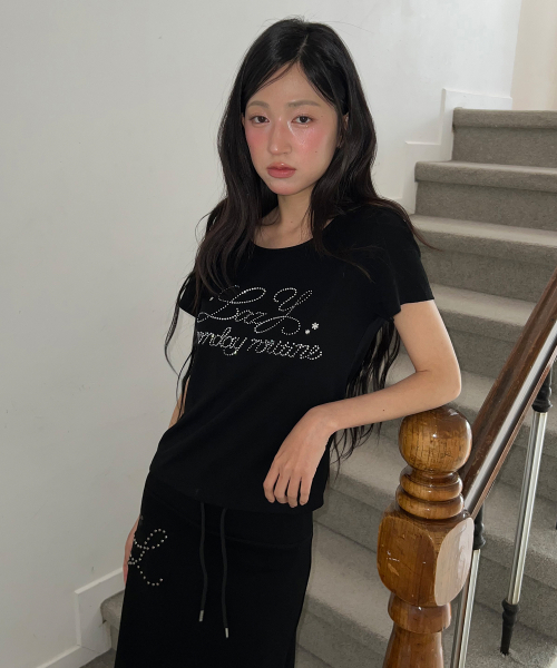 LMR(エルエムアール)の「ホットフィックスカットアウト半袖TシャツBLACK(Tシャツ/カットソー・レディース・ブラック・SMALL/MEDIUM)」の2枚目の写真