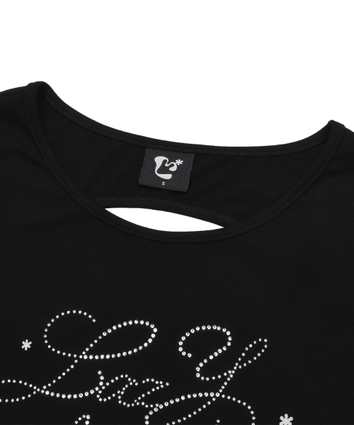 LMR(エルエムアール)の「ホットフィックスカットアウト半袖TシャツBLACK(Tシャツ/カットソー・レディース・ブラック・SMALL/MEDIUM)」の7枚目の写真