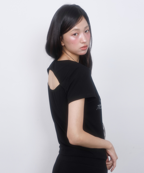 LMR(エルエムアール)の「ホットフィックスカットアウト半袖TシャツBLACK(Tシャツ/カットソー・レディース・ブラック・SMALL/MEDIUM)」の13枚目の写真