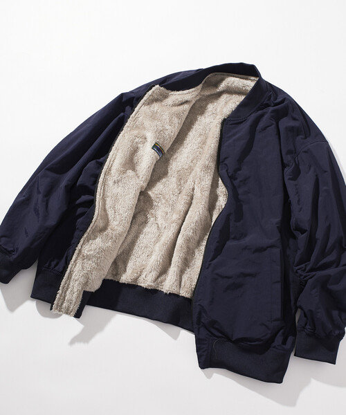 FREAK'S STORE(フリークスストア)の「限定展開 ナイロン フリース リバーシブル MA-1/ジップアップブルゾン(ブルゾン・メンズ・ネイビー/ベージュ/オリーブ/レオパード/ブラック/チャコールグレー・SMALL/MEDIUM/LARGE)」の6枚目の写真