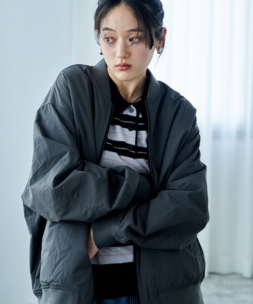 FREAK'S STORE(フリークスストア)の「限定展開 ナイロン フリース リバーシブル MA-1/ジップアップブルゾン(ブルゾン・メンズ・ネイビー/ベージュ/オリーブ/レオパード/ブラック/チャコールグレー・SMALL/MEDIUM/LARGE)」の18枚目の写真