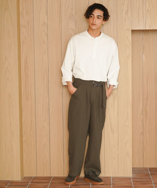 BAYFLOW（ベイフロー）の「ベルテッドワイドトラウザー（その他パンツ・メンズ・ライトグレー/ブラウン/チャコール・MEDIUM/LARGE）」の15枚目の写真