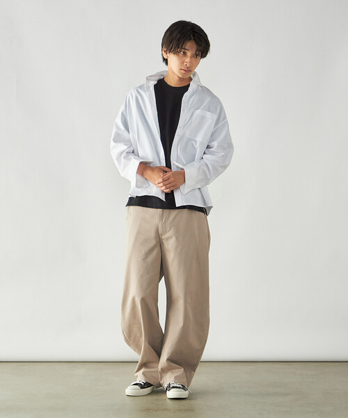 Purple&Yellow(パープルアンドイエロー)の「ツイル バレルレッグパンツ(その他パンツ・メンズ・ブラック/ベージュ・L/S/M)」の6枚目の写真