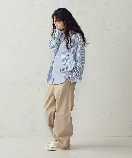 Purple&Yellow(パープルアンドイエロー)の「ツイル バレルレッグパンツ(その他パンツ・メンズ・ブラック/ベージュ・L/S/M)」の9枚目の写真