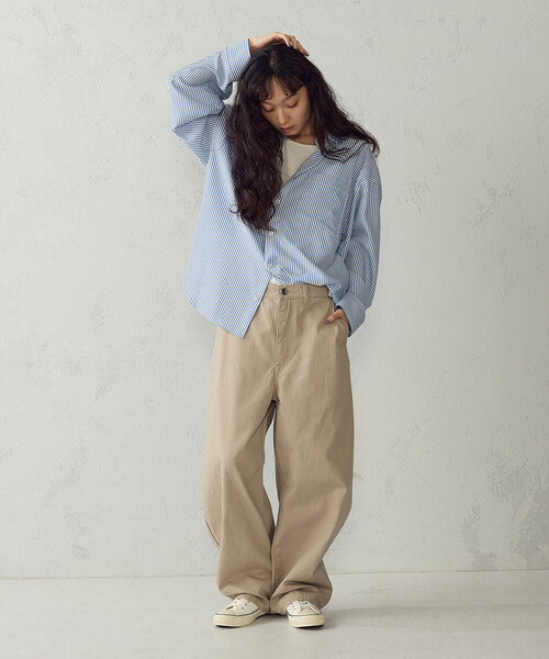 Purple&Yellow(パープルアンドイエロー)の「ツイル バレルレッグパンツ(その他パンツ・メンズ・ブラック/ベージュ・L/S/M)」の10枚目の写真