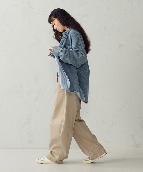 Purple&Yellow(パープルアンドイエロー)の「ツイル バレルレッグパンツ(その他パンツ・メンズ・ブラック/ベージュ・L/S/M)」の13枚目の写真