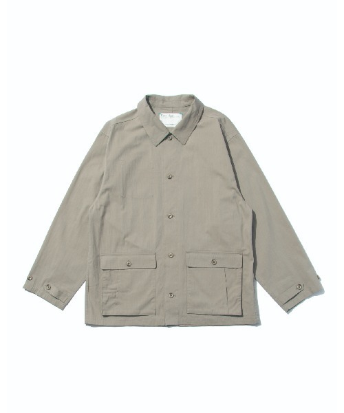 MOMENTUM（モメンタム）の「【L'eau bleue】C/N LIGHT TWILL SHIRT JACKET（シャツ/ブラウス・メンズ・ブルーグレー/ベージュ・LARGE/MEDIUM）」の2枚目の写真