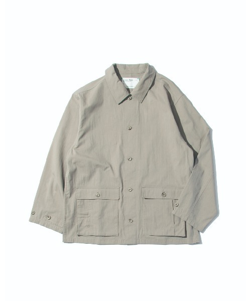 MOMENTUM（モメンタム）の「【L'eau bleue】C/N LIGHT TWILL SHIRT JACKET（シャツ/ブラウス・メンズ・ブルーグレー/ベージュ・LARGE/MEDIUM）」の4枚目の写真