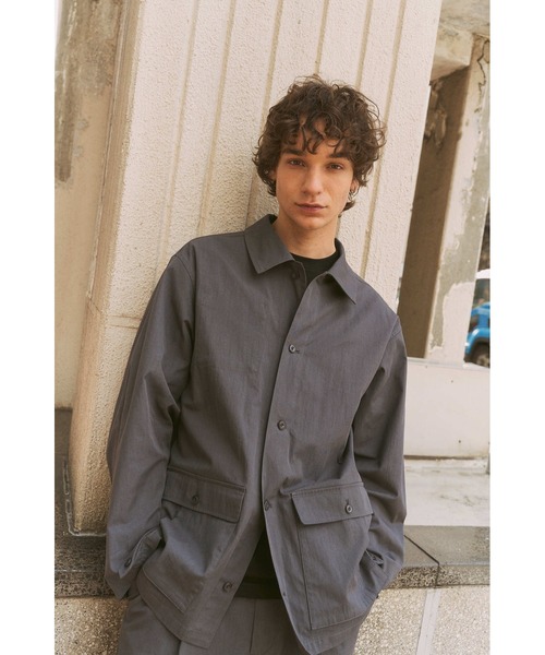 MOMENTUM（モメンタム）の「【L'eau bleue】C/N LIGHT TWILL SHIRT JACKET（シャツ/ブラウス・メンズ・ブルーグレー/ベージュ・LARGE/MEDIUM）」の8枚目の写真