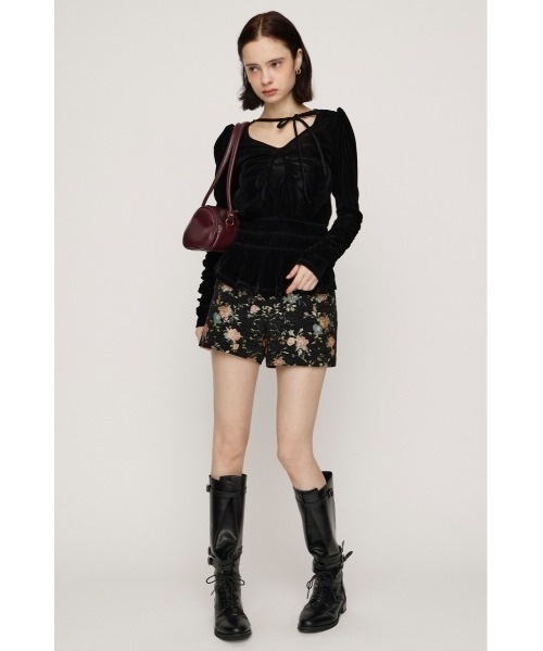 SLY（スライ）の「SHEER VELOUR SHIRRING TOPS シアーベロアシャーリングトップス 秋服（シャツ/ブラウス・レディース・アイボリー/ブラック・FREE）」の13枚目の写真