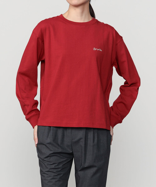 GYMPHLEX(ジムフレックス)の「Gymphlex | コットンジャージー クルーネック長袖Tシャツ WOMEN(Tシャツ/カットソー・レディース・レッド/ダークネイビー/アイボリー・12)」の3枚目の写真
