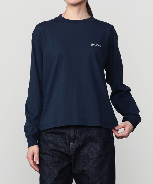 GYMPHLEX(ジムフレックス)の「Gymphlex | コットンジャージー クルーネック長袖Tシャツ WOMEN(Tシャツ/カットソー・レディース・レッド/ダークネイビー/アイボリー・12)」の2枚目の写真