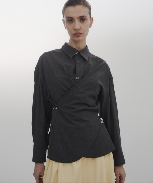 CITY TOKYO(シティトウキョウ)の「【CITY TOKYO/シティートウキョウ】Cashe-coeur 2way Shape Shirt/カシュクール2WAYシェイプシャツ(シャツ/ブラウス・レディース・ピンク/ダークグレー/その他6・FREE)」の2枚目の写真
