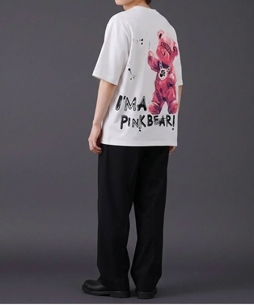 revertical（リバーティカル）の「ピンクベア アートグラフィック バックプリント 半袖Tシャツ（Tシャツ/カットソー・メンズ・ピンク/ブラック/ホワイト・MEDIUM/LARGE）」の12枚目の写真