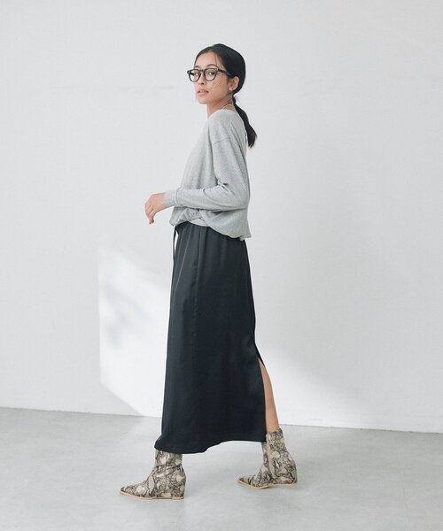 RIVE DROITE(リヴドロワ)の「【A・MONN】バルーンロンTee(オフィスカジュアル/秋服)(Tシャツ/カットソー・レディース・グレー/ネイビー・FREE)」の4枚目の写真