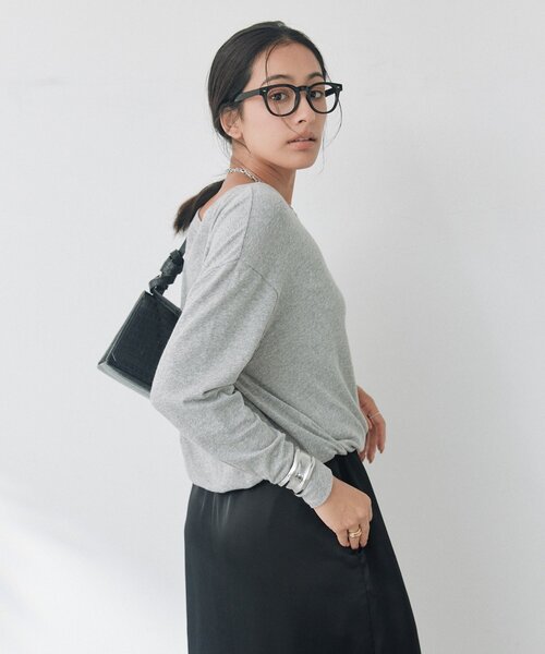 RIVE DROITE(リヴドロワ)の「【A・MONN】バルーンロンTee(オフィスカジュアル/秋服)(Tシャツ/カットソー・レディース・グレー/ネイビー・FREE)」の7枚目の写真