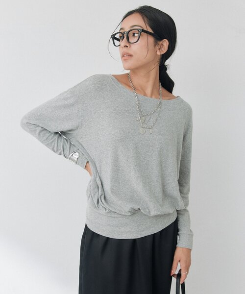 RIVE DROITE(リヴドロワ)の「【A・MONN】バルーンロンTee(オフィスカジュアル/秋服)(Tシャツ/カットソー・レディース・グレー/ネイビー・FREE)」の10枚目の写真