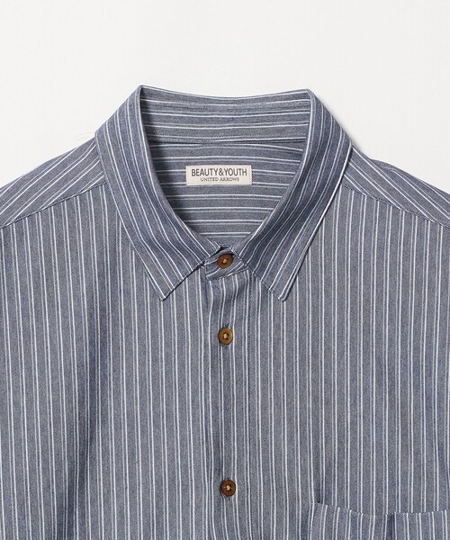 BEAUTY&YOUTH UNITED ARROWS(ビューティーアンドユースユナイテッドアローズ)の「クイック ストレッチ ストライプ レギュラー シャツ SLIM型 吸水速乾 タテヨコストレッチ(シャツ/ブラウス・メンズ・ベージュ/ネイビー・S/L/M/XS/XL)」の9枚目の写真