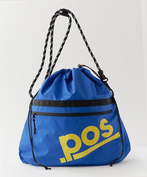 POLeR(ポーラー)の「POLeR/ポーラー DRAWSTRING SLING BAG 巾着型スリングバッグ(ボディバッグ/ウエストポーチ・メンズ・ブラック/ブルー・ONE SIZE)」の2枚目の写真