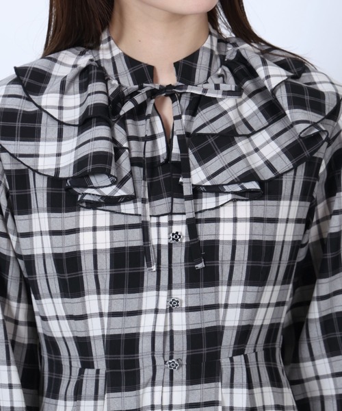 MARY QUANT(マリークワント)の「ラッフルフリル ワンピース(ワンピース・レディース・ブラウン/ブラック/ネイビー・M)」の8枚目の写真