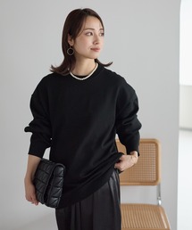 ウォッシャブル リブクルーネックニット