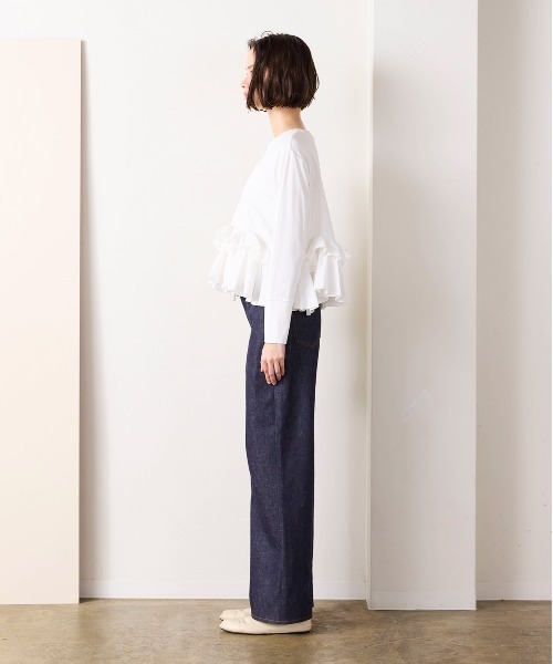 Marilyn Moon(マリリンムーン)の「spiral ruffle cutsew top(Tシャツ/カットソー・レディース・ブラック/オフホワイト・FREE)」の11枚目の写真