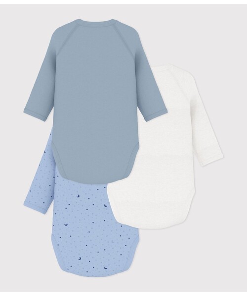 PETIT BATEAU（プチバトー）の「プリント長袖あわせボディ３枚組（肌着・キッズ・その他1・NewBorn/3MONTH/6MONTH/12MONTH）」の2枚目の写真