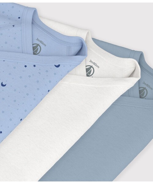 PETIT BATEAU（プチバトー）の「プリント長袖あわせボディ３枚組（肌着・キッズ・その他1・NewBorn/3MONTH/6MONTH/12MONTH）」の3枚目の写真