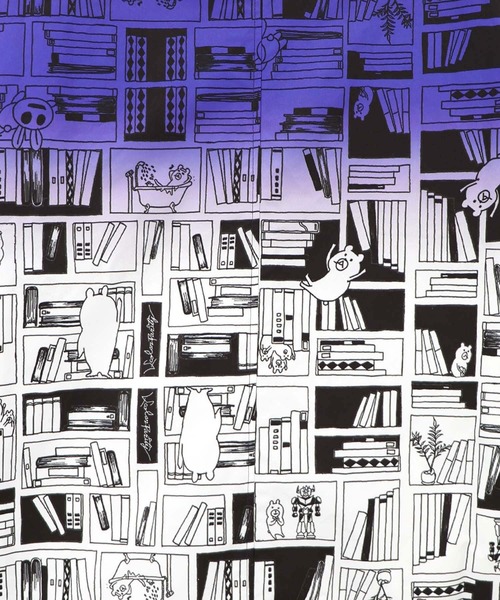 ScoLar(スカラー)の「363102:図書館探検クマ グラデーションブルゾン(テーラードジャケット・レディース・パープル/ボルドー/ブラック・M)」の10枚目の写真