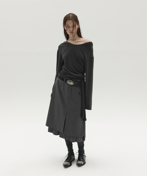 LCDC TM（エルシーディーシーティーエム）の「レイヤードプリーツミディスカート（グレー）（スカート・レディース・その他・SMALL/MEDIUM）」の8枚目の写真