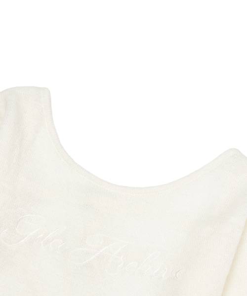 GILAARCHIVE（ギラアーカイブ）の「DAMAGE BACKLESS LOGO KNIT_IVORY（ニット/セーター・レディース・その他・FREE）」の6枚目の写真