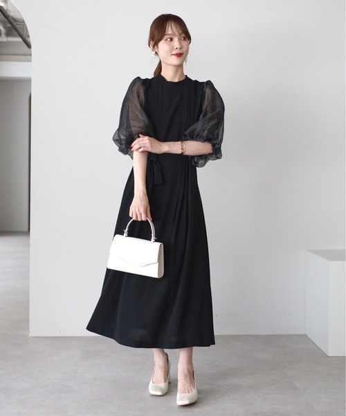 PREFERIR(プレフェリール)の「オーガンジーバルーンスリーブオケージョンドレス(S,M,L,XL)(ドレス・レディース・ブラック/ネイビー・SMALL/MEDIUM/LARGE/X-LARGE)」の22枚目の写真