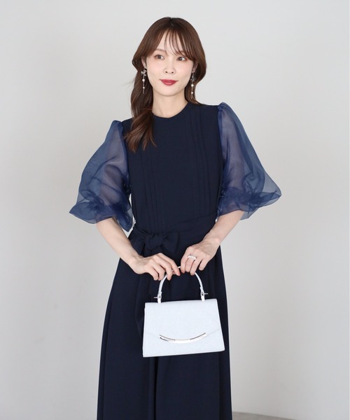 PREFERIR(プレフェリール)の「オーガンジーバルーンスリーブオケージョンドレス(S,M,L,XL)(ドレス・レディース・ブラック/ネイビー・SMALL/MEDIUM/LARGE/X-LARGE)」の14枚目の写真