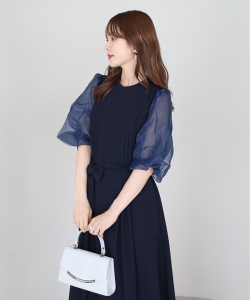 PREFERIR(プレフェリール)の「オーガンジーバルーンスリーブオケージョンドレス(S,M,L,XL)(ドレス・レディース・ブラック/ネイビー・SMALL/MEDIUM/LARGE/X-LARGE)」の15枚目の写真