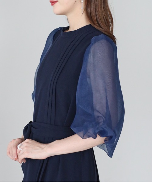 PREFERIR(プレフェリール)の「オーガンジーバルーンスリーブオケージョンドレス(S,M,L,XL)(ドレス・レディース・ブラック/ネイビー・SMALL/MEDIUM/LARGE/X-LARGE)」の17枚目の写真