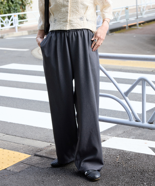 JOURNAL STANDARD(ジャーナルスタンダード)の「《追加》ウールライクストレッチワイドパンツ(その他パンツ・レディース・ブラック/チャコールグレー/ブラウン系その他・34/40/38/36)」の2枚目の写真
