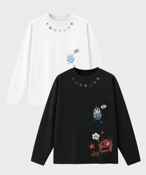 ARTISTWEAR(アーティストウェア)の「UNREAL MONSTER 長袖Tシャツ(Tシャツ/カットソー・レディース・ホワイト/ブラック・MEDIUM/LARGE/X-LARGE/XX-LARGE)」の8枚目の写真