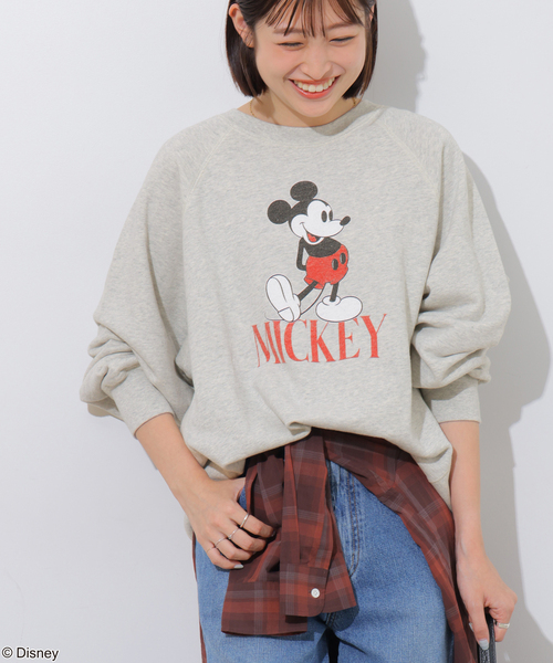 GOOD ROCK SPEED(グッドロックスピード)の「別注【GOOD ROCK SPEED / グッドロックスピード】<MICKEY MOUSE>SWEAT(スウェット・レディース・ブラック系その他/ライトグレー・FREE)」の2枚目の写真