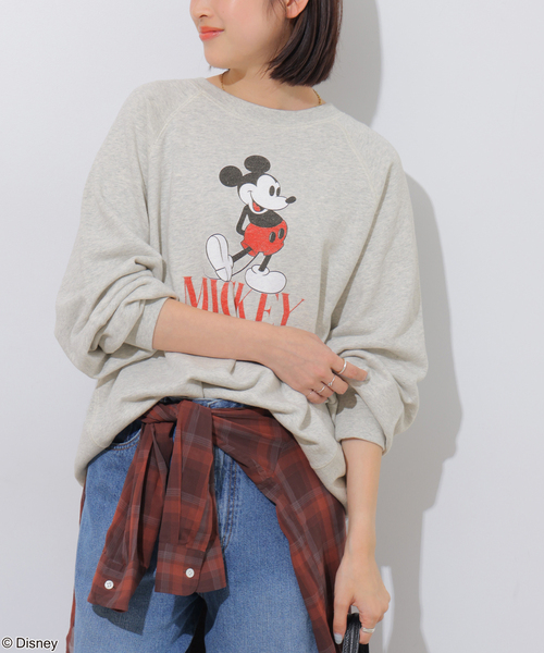 GOOD ROCK SPEED(グッドロックスピード)の「別注【GOOD ROCK SPEED / グッドロックスピード】<MICKEY MOUSE>SWEAT(スウェット・レディース・ブラック系その他/ライトグレー・FREE)」の5枚目の写真