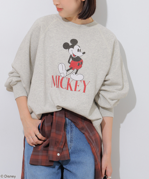 GOOD ROCK SPEED(グッドロックスピード)の「別注【GOOD ROCK SPEED / グッドロックスピード】<MICKEY MOUSE>SWEAT(スウェット・レディース・ブラック系その他/ライトグレー・FREE)」の6枚目の写真