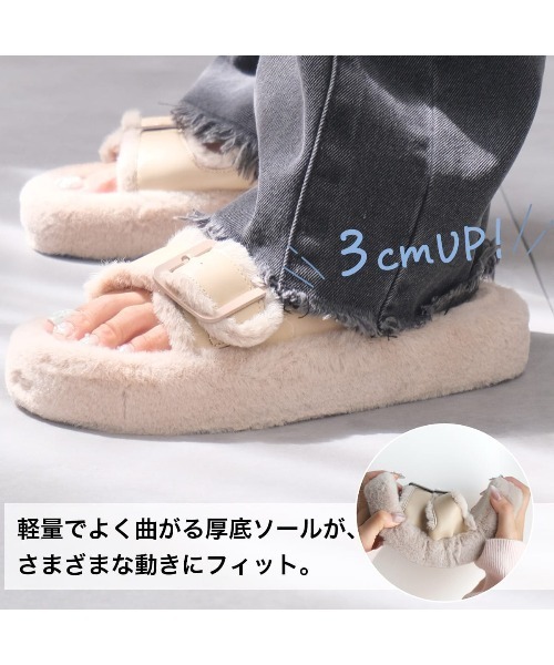 AmiAmi（アミアミ）の「バックルファーサンダル（サンダル・レディース・ブラック/ベージュ/ブラウン・S/M/LL/L）」の17枚目の写真