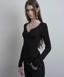 Double Pocket Button Long Sleeve (black)