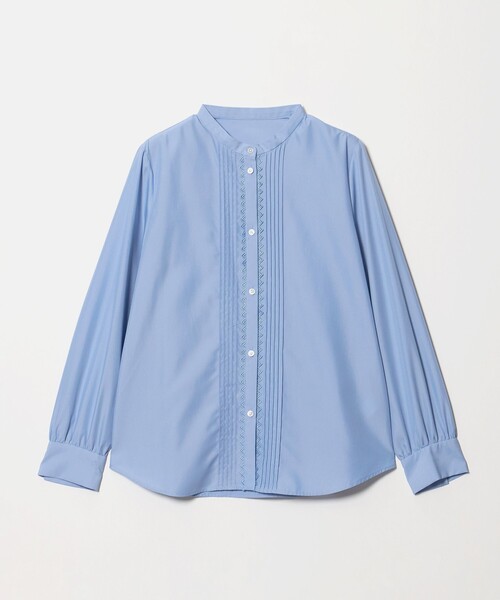 green label relaxing(グリーンレーベルリラクシング)の「ピンタック レース ブラウス マシンウォッシャブル(シャツ/ブラウス・レディース・ライトブルー/ネイビー/ホワイト・FREE)」の1枚目の写真