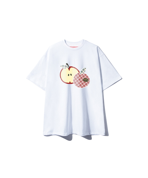 SUPERLATIVE（スーパーラティブ）の「S/P APPLES オーバーサイズ 半袖 (GOS2-5SP182)（Tシャツ/カットソー・レディース・ホワイト/ライトグレー/ブラック/ネイビー・MEDIUM/LARGE/X-LARGE）」の2枚目の写真