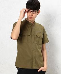 green label relaxing | [ジュニュインガーメント] BC GENUIN GARMENT C/CHAM MIL バンドカラーシャツ(シャツ/ブラウス)