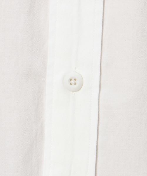 green label relaxing（グリーンレーベルリラクシング）の「[ジュニュインガーメント] BC GENUIN GARMENT C/CHAM MIL バンドカラーシャツ◆（シャツ/ブラウス・メンズ・ホワイト/オリーブ・MEDIUM/SMALL/LARGE）」の3枚目の写真